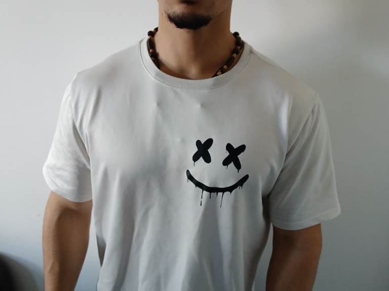Marshmello white shirt #rave #festiva. lWhite T-Shirt L 100% Polyester Clean Casual Essential £10