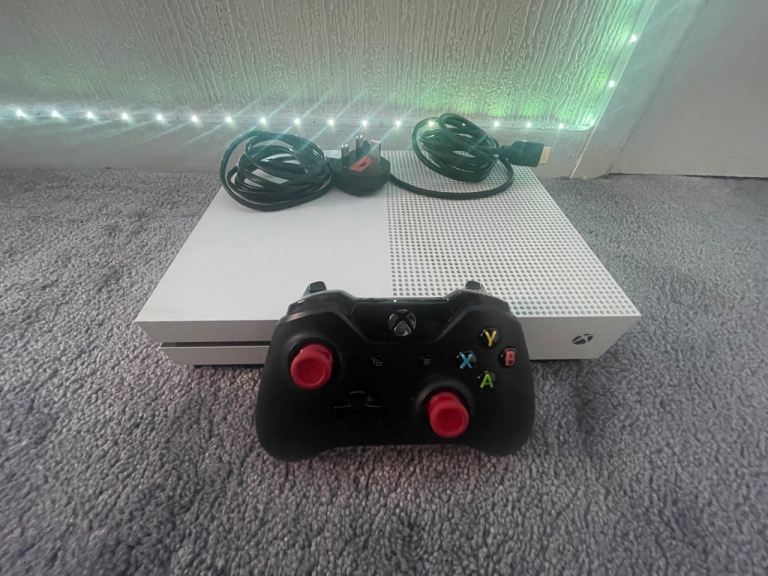 Xbox One S Console with Controller and Cables – Good Condition