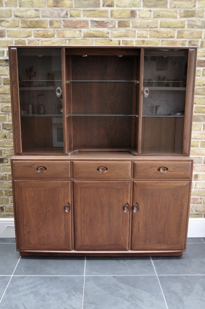 Vintage Retro Mid century Ercol Windsor Display Cabinet Shelving Unit 3852H 3852 Fruitwood Finish