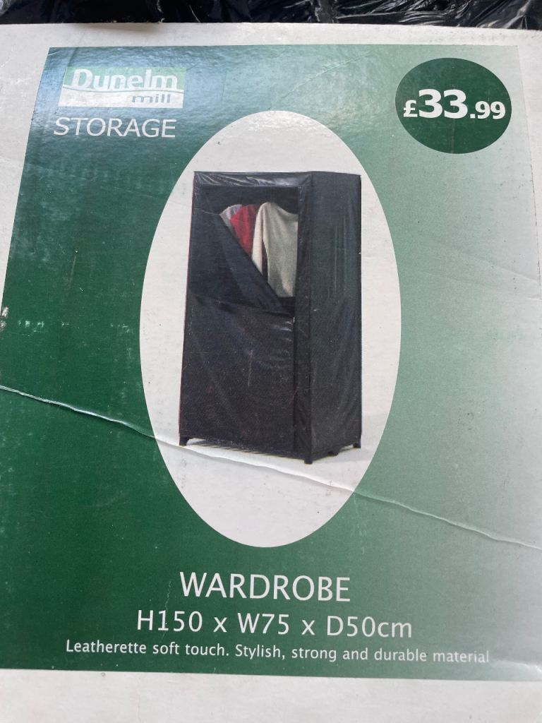 Fabric wardrobe new in box dunelm great for spare room 