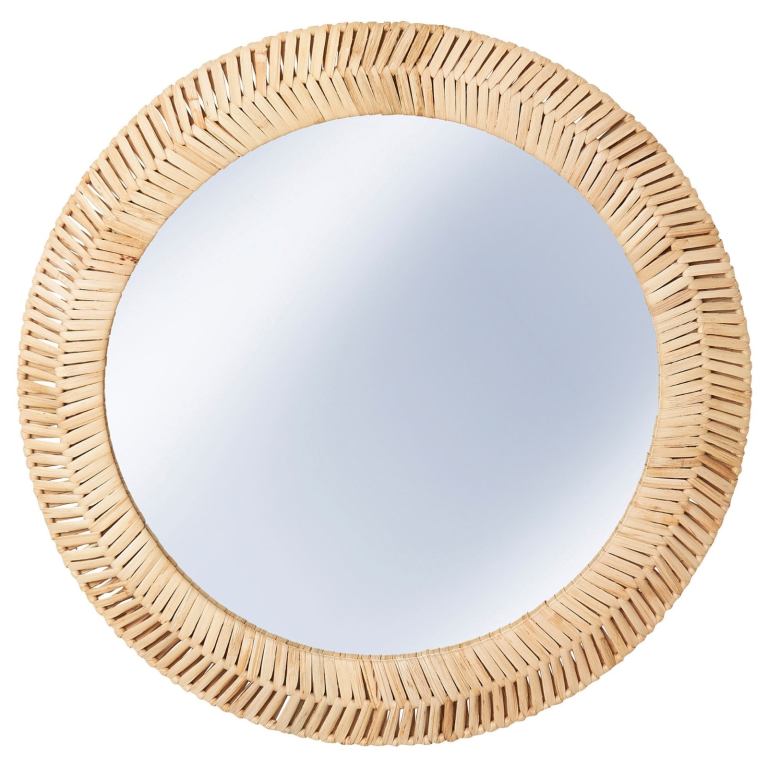 Brand New IKEA Round Rattan Mirror – Natural Boho Style