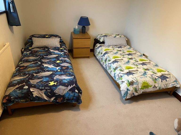 Two IKEA Utaker Stackable beds with Mattresses