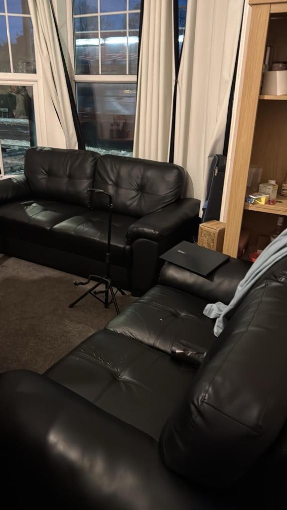 Black Leather Sofa