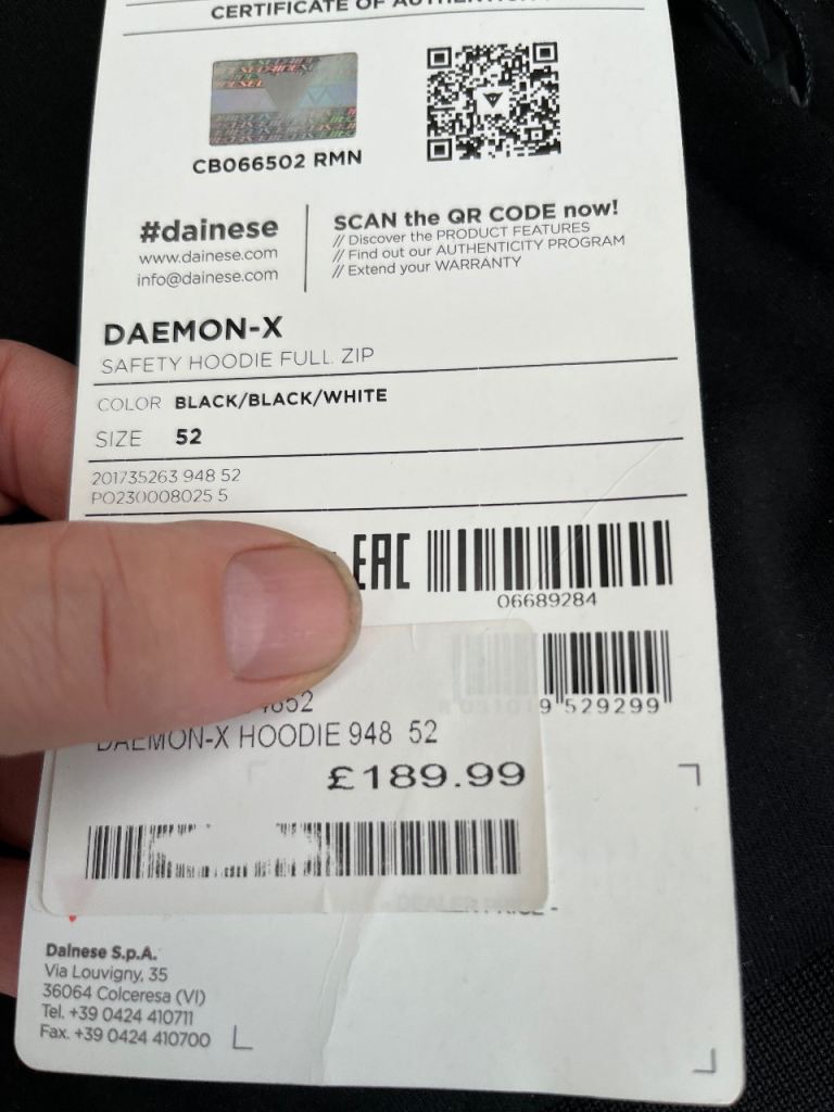 Dainese motorcycle hoodie and jacket NEW