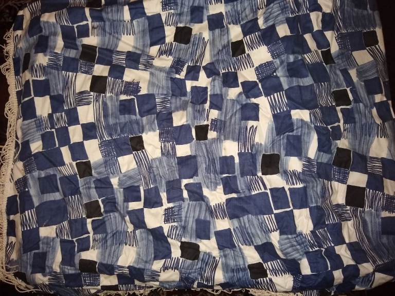Vintage 20" Pelso blue-white pram canopy in box