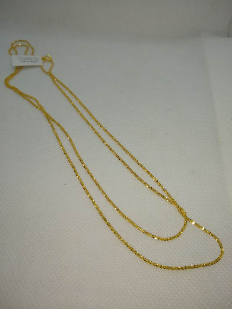NEW P37 TJC Diamond cut rock necklace in 14K gold overlay sterling silver (size 36)