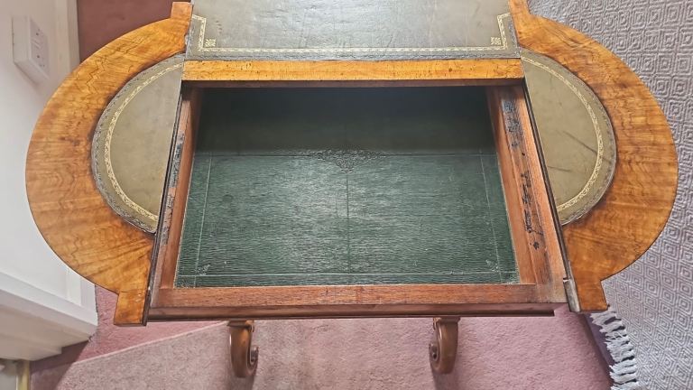 Victorian walnut games or writing table 