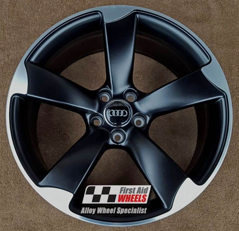 R449DBS Swap AUDI A5 8T S5 4X 19'' GENUINE ROTOR SATIN BLACK DIAMOND CUT ALLOY WHEELS