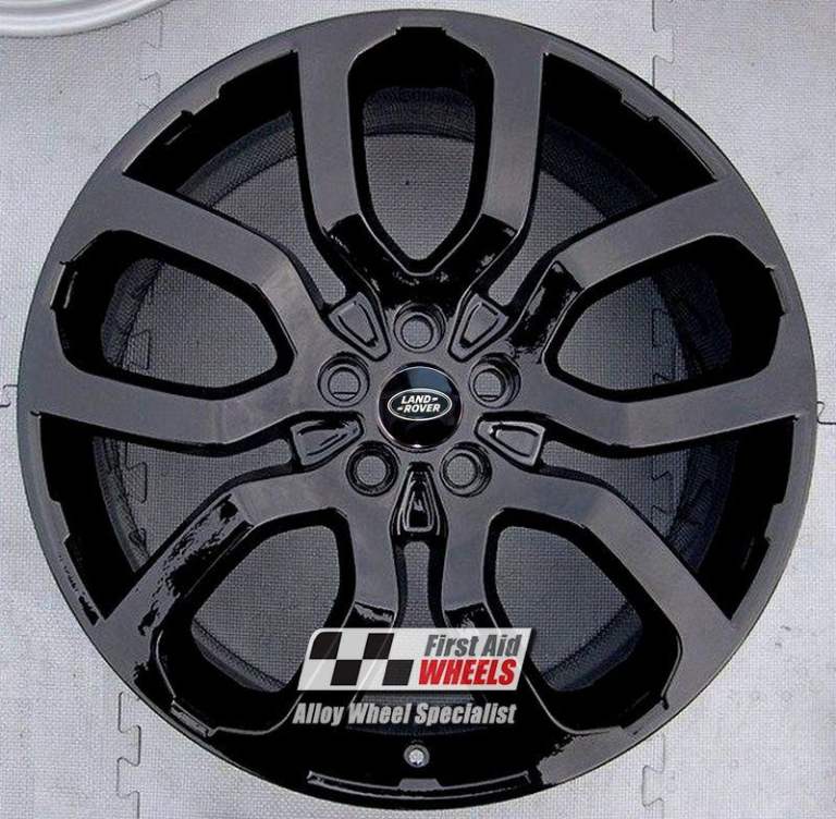 R469BG Swap RANGE ROVER SPORT 4x 22'' GENUINE STYLE 5004 GLOSS BLACK ALLOY WHEELS