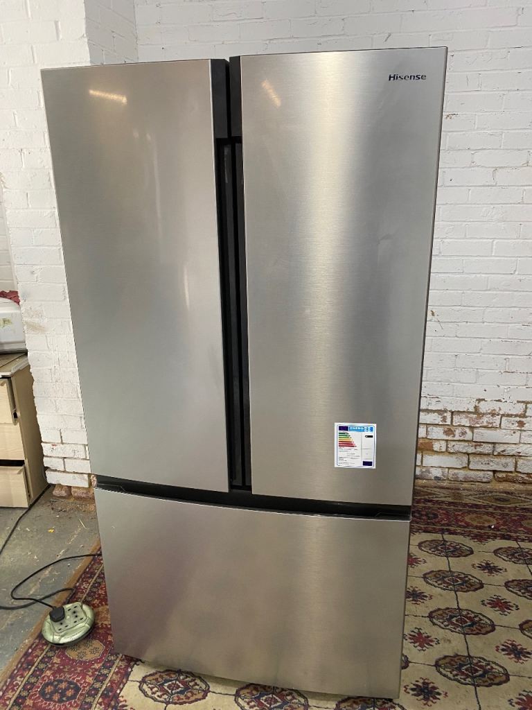 🚚Beautiful Hisense 92CM Wide Stainless Steel French Style Fridge Freezer 