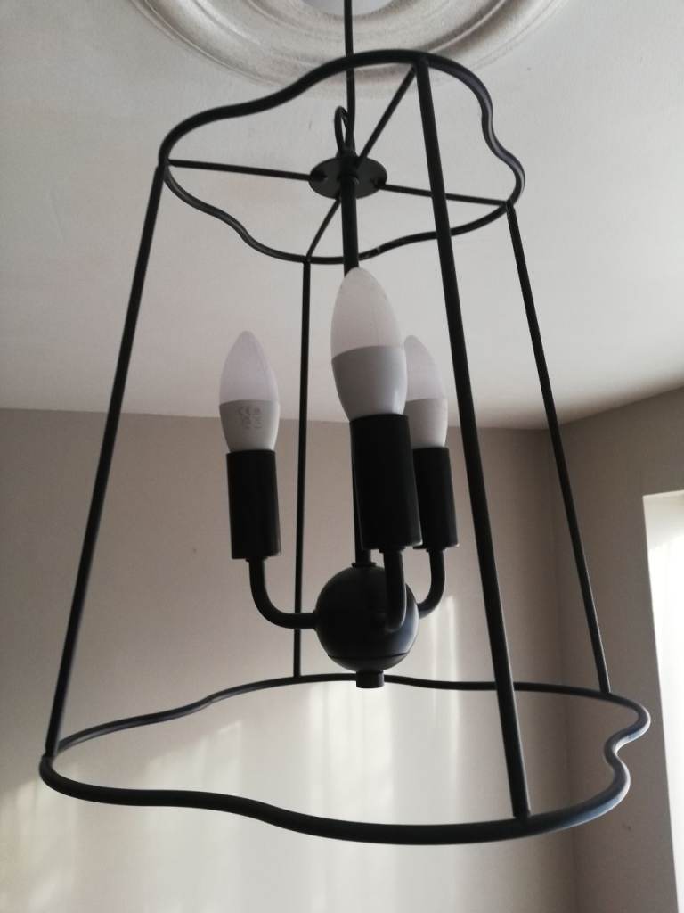 image for Black metal light fittings x2