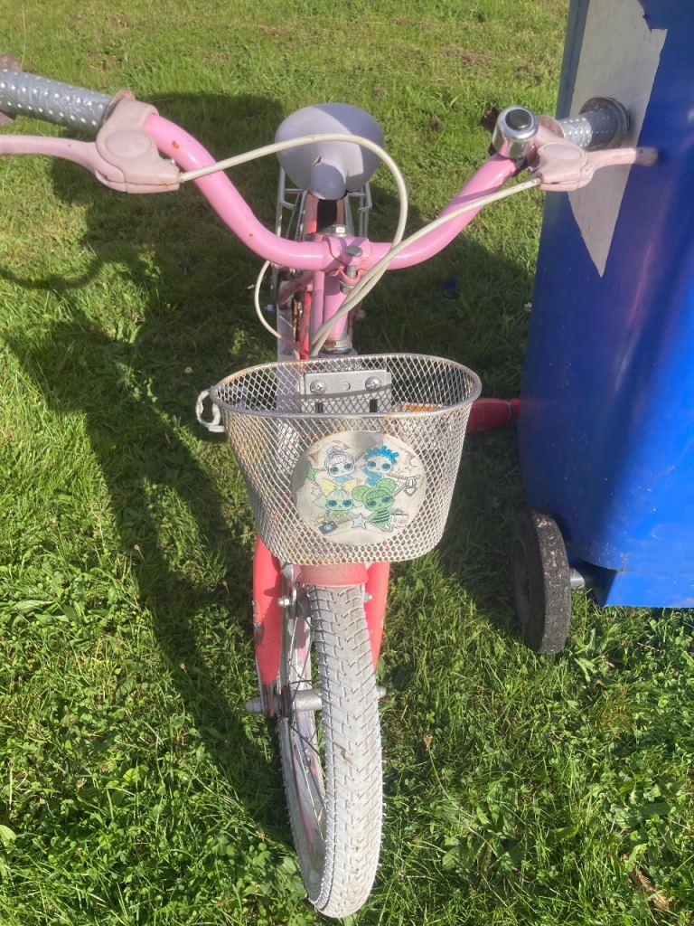 Kids Pink Bike with Basket – Fair Condition