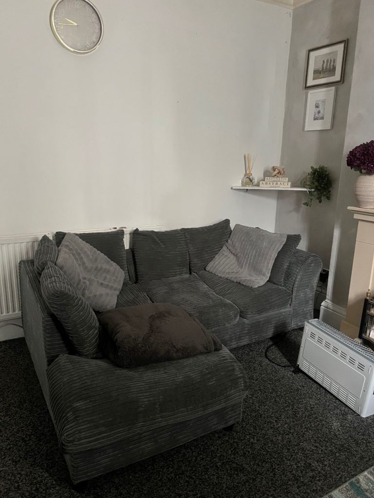 Argos Home Harry Small Left Hand Corner Chaise Sofa-Charcoal