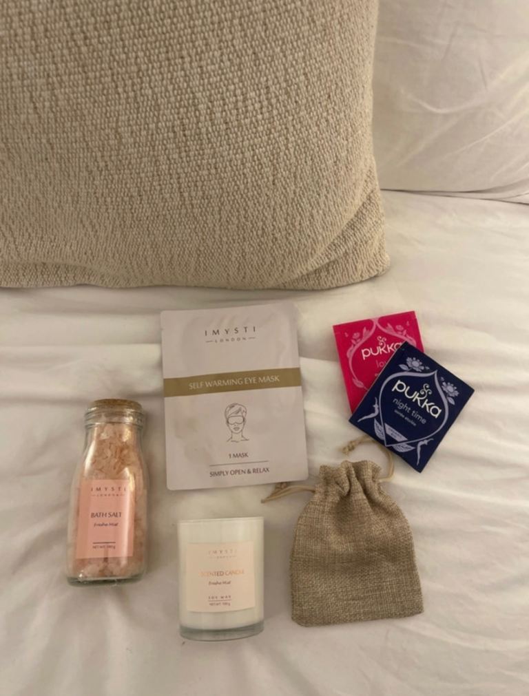 New Pamper Set: Bath Salts, Eye Mask, Candle & Pukka Teas