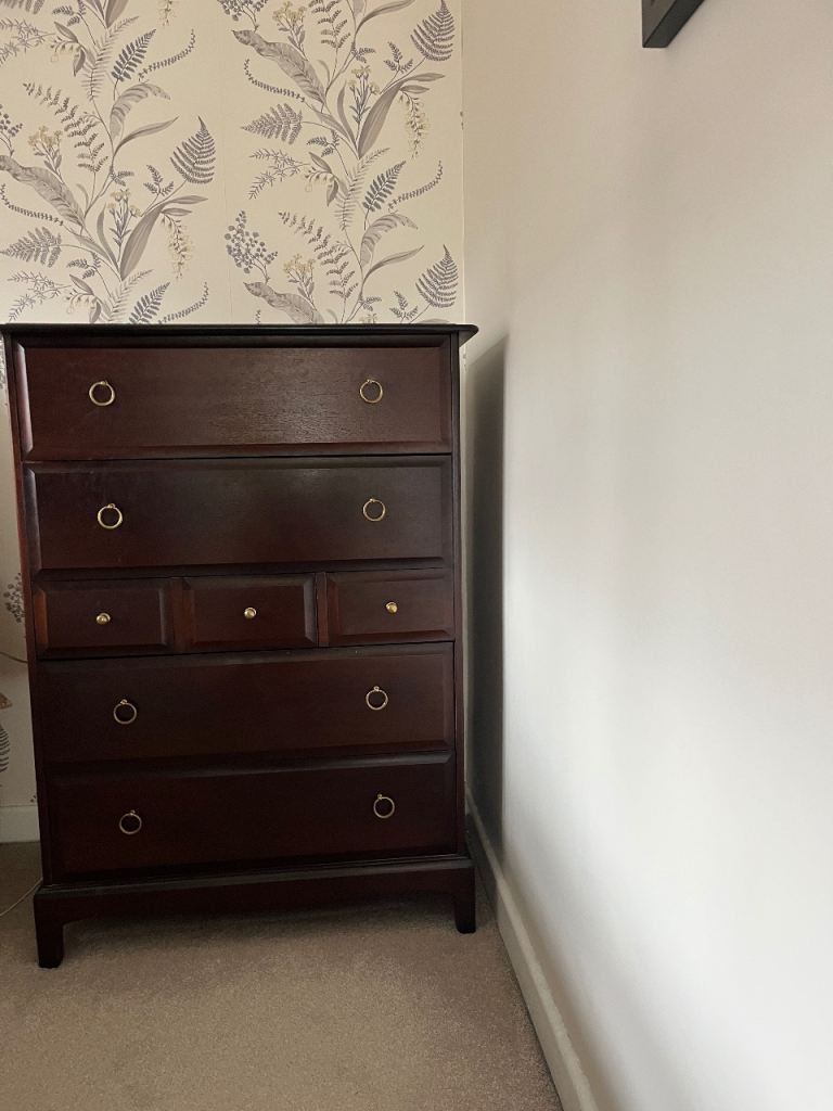 Stag Mahogany Chest of Drawers with Brass Handles – Good Condition