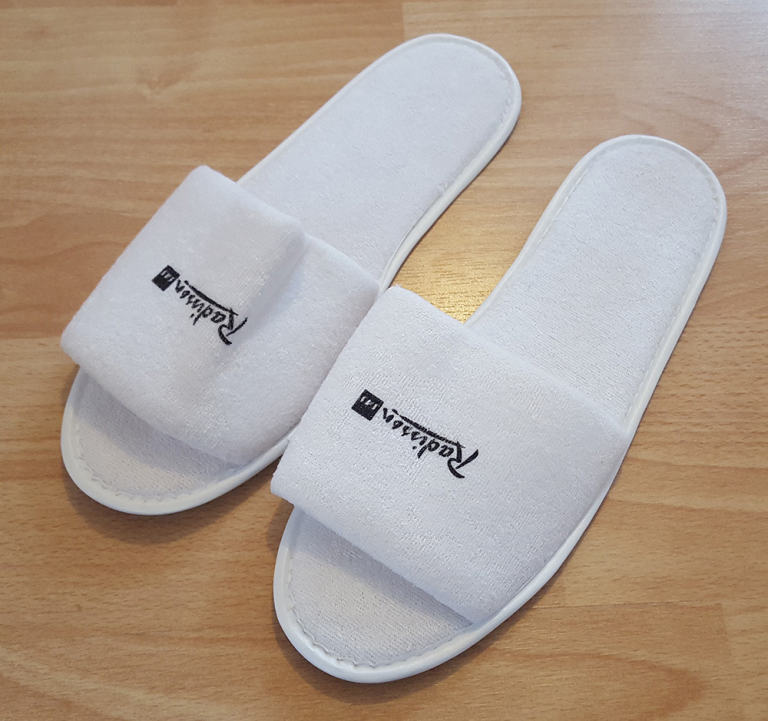 White Radisson Towelling Hotel Spa Slippers