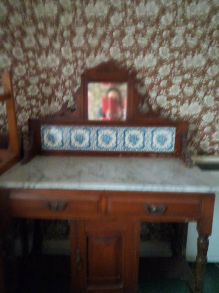 Antique marble top wash stand 