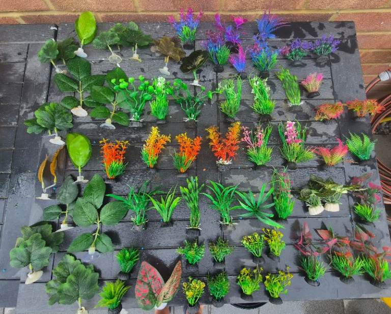 Aquarium used plastic plant 
