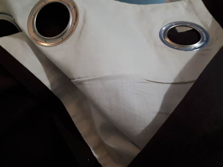 Next Brown Eyelet Lined Curtains 52 inch Wide x 54 inch Drop