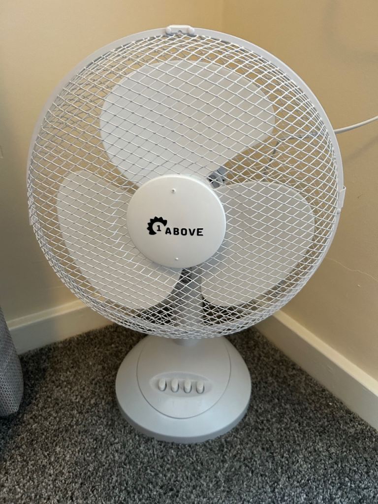 Above Desk Fan - White, Good Condition