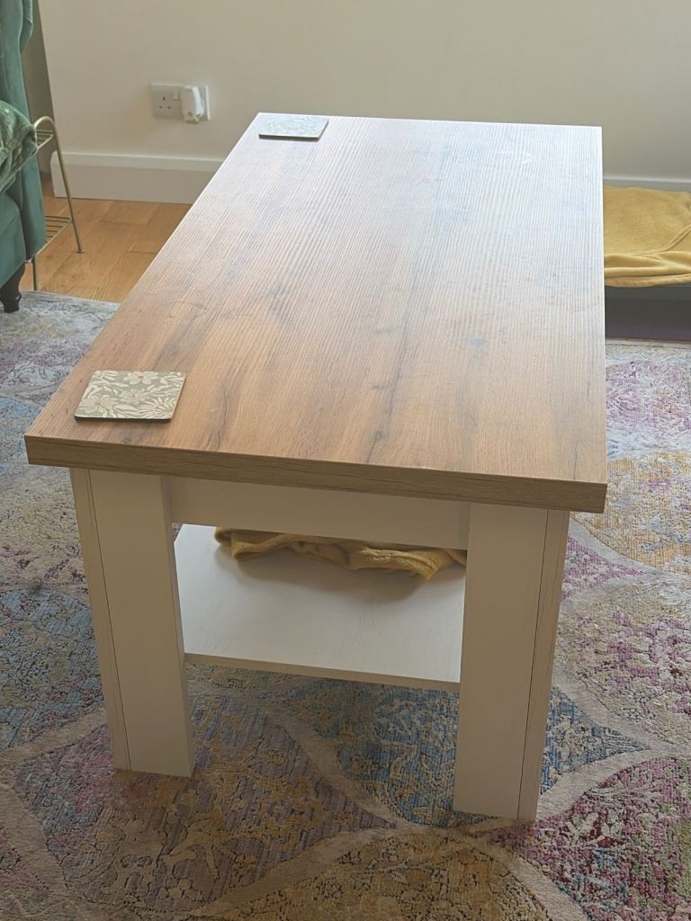 A tv unit, coffee table, glass cabinet in excellent condition