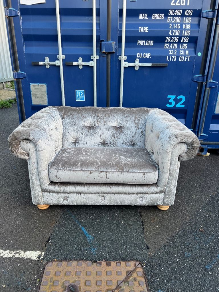 DFS crushed velvet cuddle chair sofa