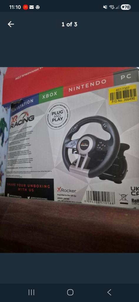X Rocker ZR2 Racing Wheel with Pedals – Brand New