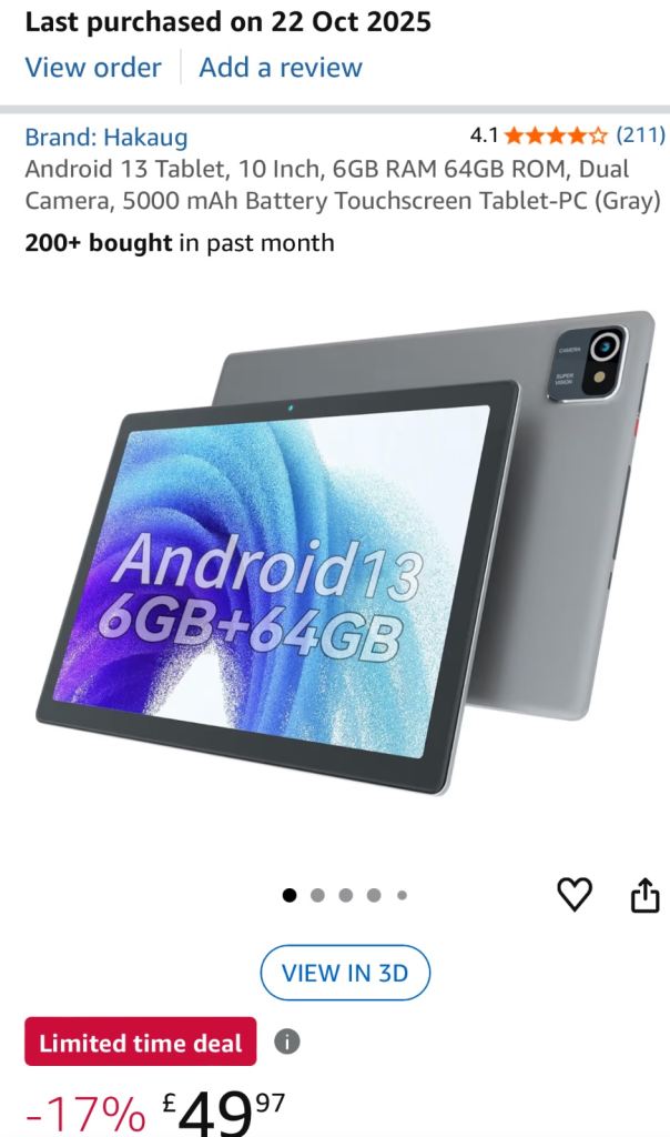 image for Android tablet 10inch tablet £40