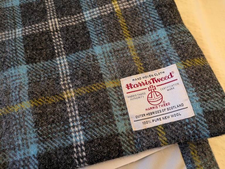 Harris Tweed fabric curtains 140cm wide, 208cm drop