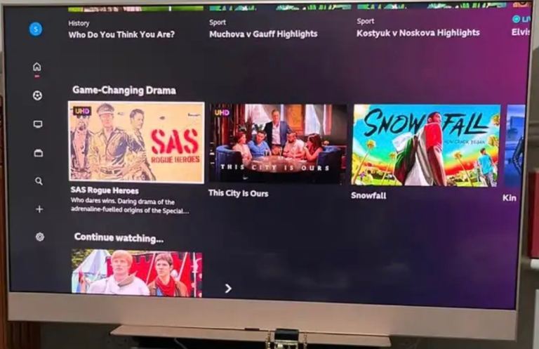 65” Sky Glass TV – Like New – Rose Gold – 2 Remotes – Ready to Use