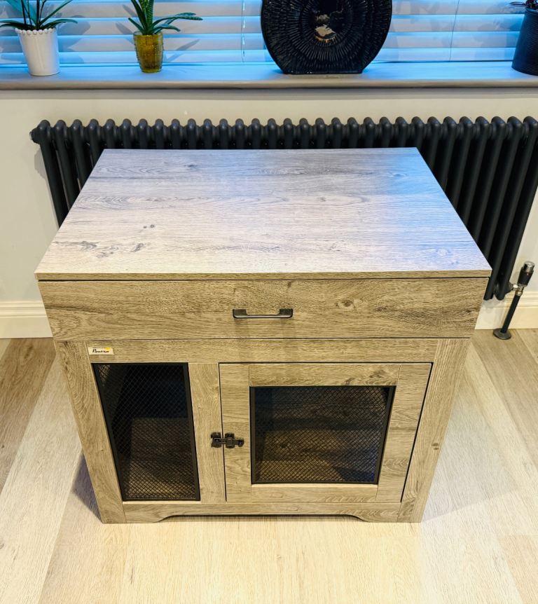 Pet Crate cage furniture Double Doors and Drawer for Medium Dogs