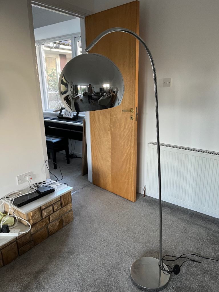 Silver coloured standard lamp