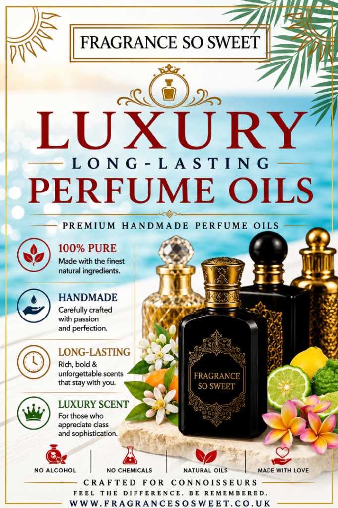 Luxury Long-Lasting Perfume Oils, Fragrance So Sweet Range.