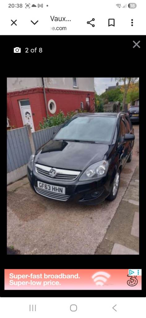 Vauxhall, ZAFIRA, MPV, 2014, Manual, 1686 (cc), 5 doors