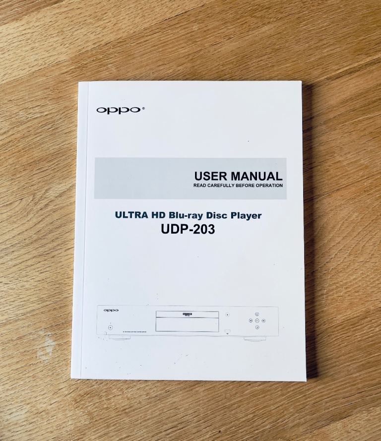 Oppo UDP-203 Ultra Hd Blu-ray Player User manual 