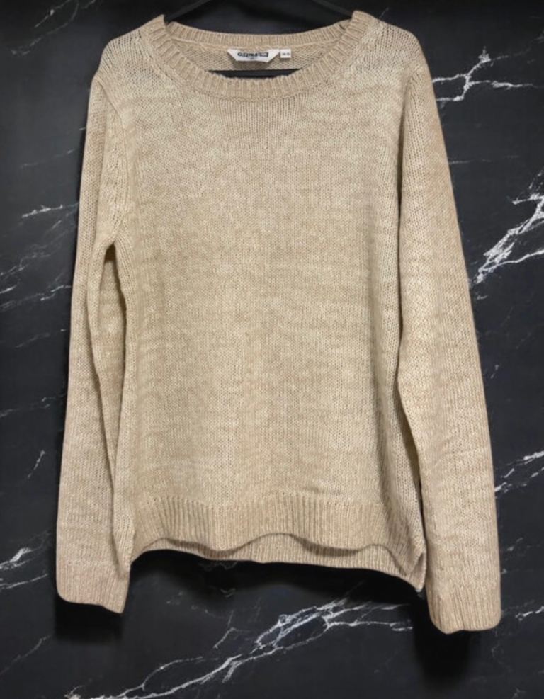 New Look Beige Knitted Jumper – Women's Medium, Good Condition