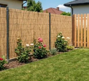 5 x Brand New Bamboo Fence Screening Rolls (1m x 3m each) – Natural Beige