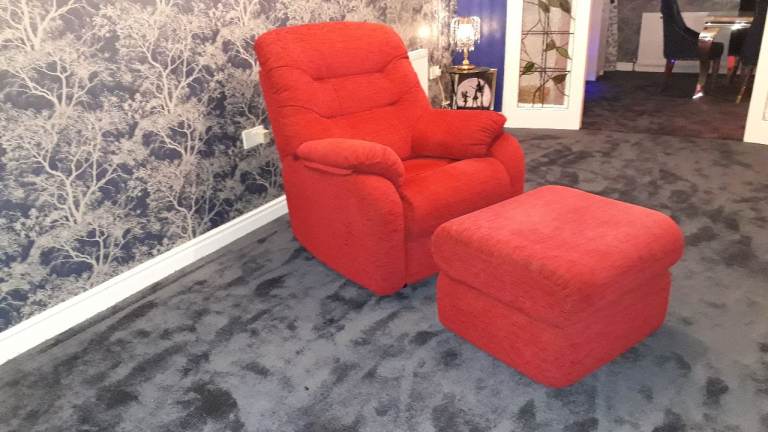 Sofa chair with free matching foot stool. 