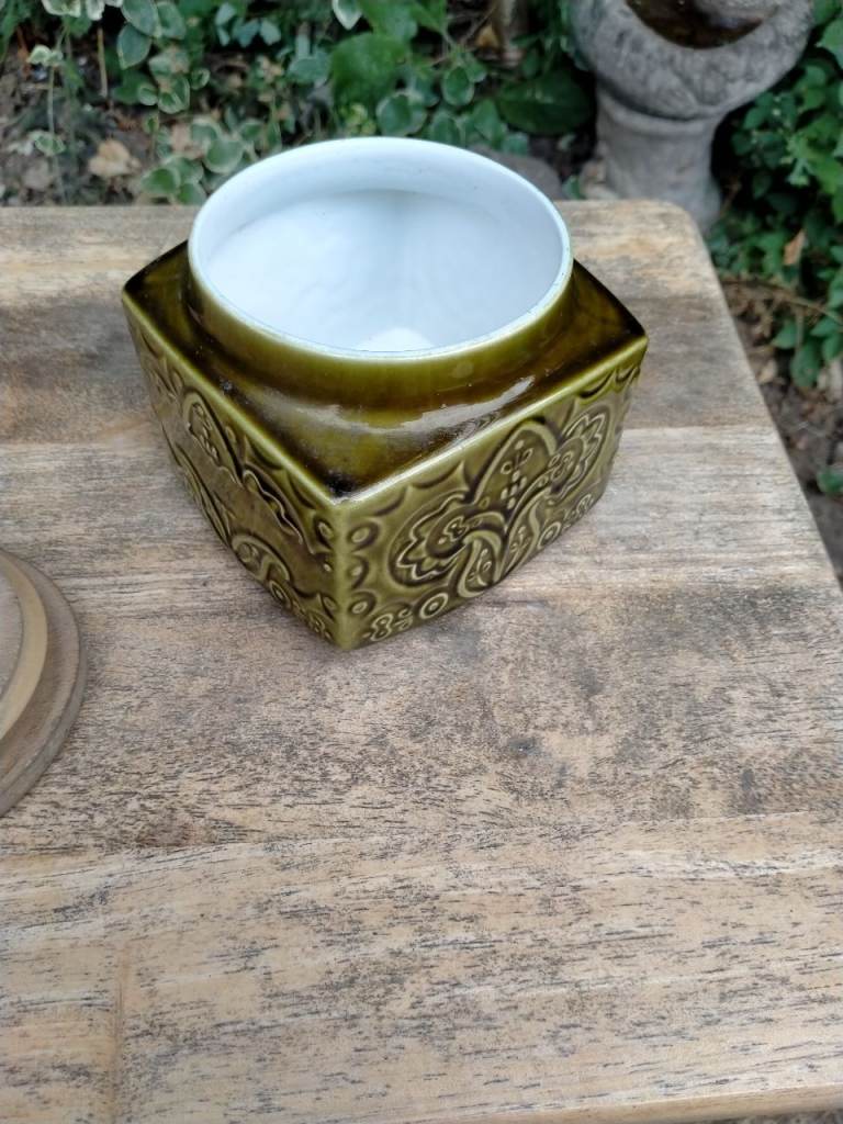 Celtic Ceramics decorative storage Jar and wooden lid.