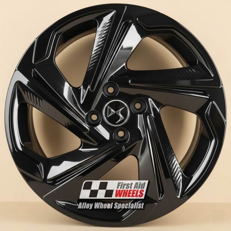 R669BG Swap CITREON DS4 4X 18'' GENUINE 5 SPOKE GLOSS BLACK ALLOY WHEELS