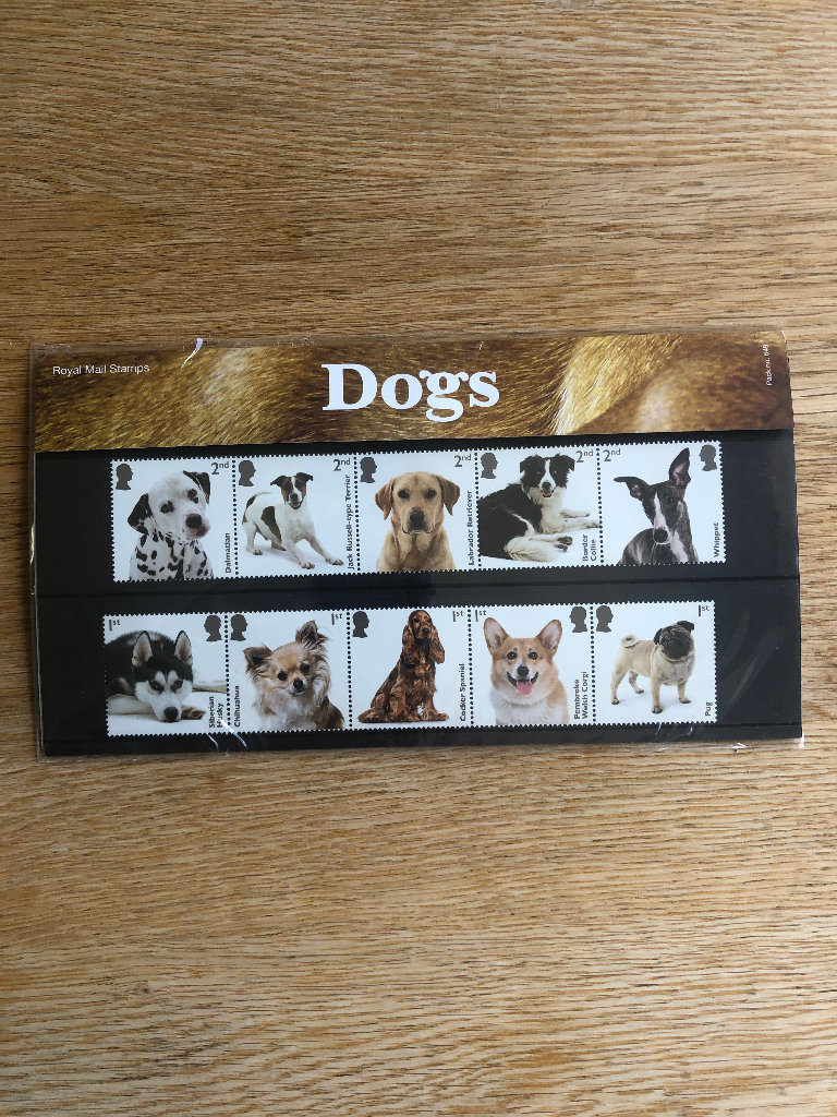 Genuine Royal Mail Stamp Dog presentation pack +Free post