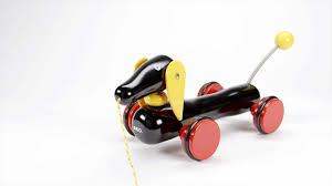 Brio Toddler Classic Dachshund Dog Pull Along Large and Small, wooden toy - Used