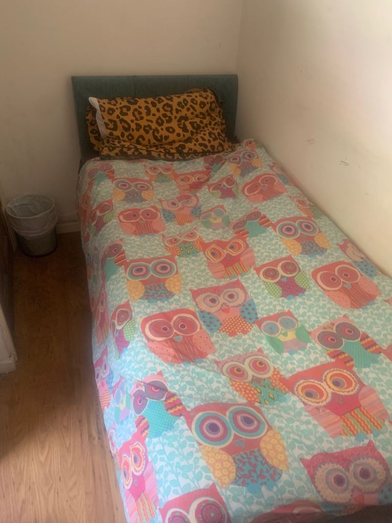Single trundle Bed with Mattress and Headboard – Good Condition