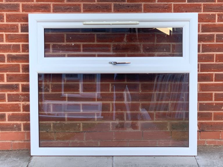 UPVC DOUBLE GLAZED WINDOW WITH TOP OPENER CHROME HANDLE 122cm WIDE 107cm High Can Deliver