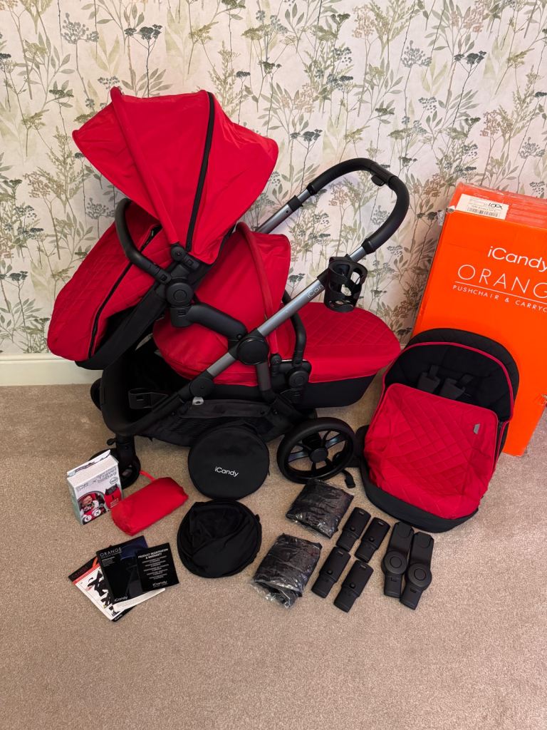 iCandy Orange Single or Double Pushchair/Carrycot Travel System £450 OVNO
