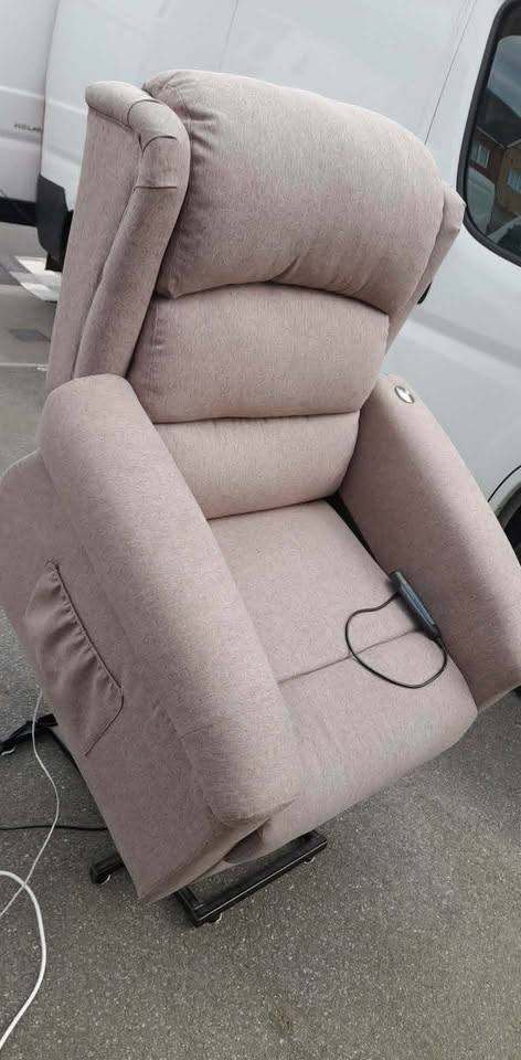 Rise And Recline Chair Plus + Vibration + Massage + Heat , Beige - FREE DELIVERY