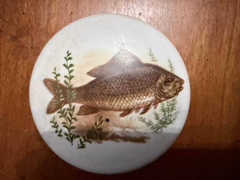 Patum Peperium- The Gentleman's Relish Trinket Box - Carp Fish Pattern - vintage