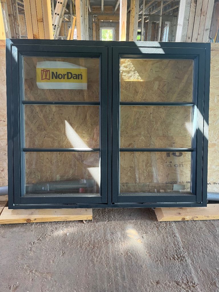 NorDan Double Glazed Window – New, RAL 7016 Matt