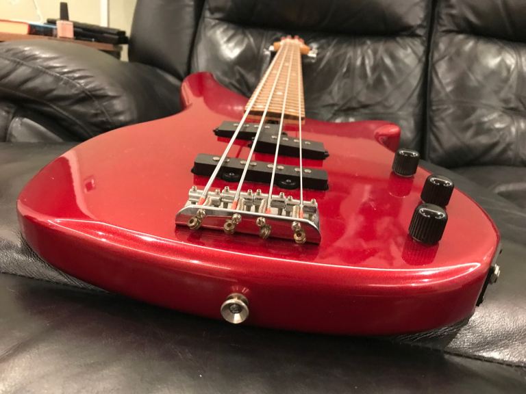 Yamaha RBX170 4-String Bass Guitar 2000s Metallic Red, nice action - great starter bass