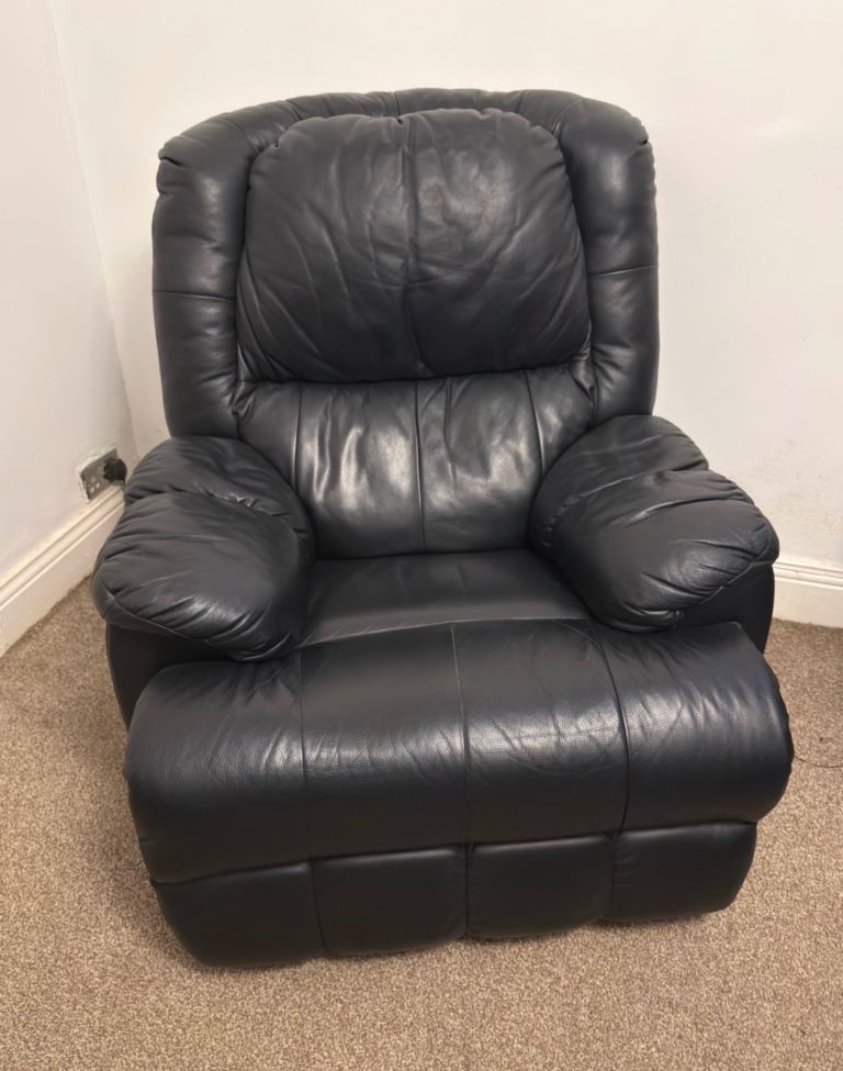 Leather reclining armchair